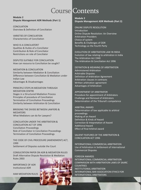Certificate in Dispute Management (Distance-Ed Program) - IIAM
