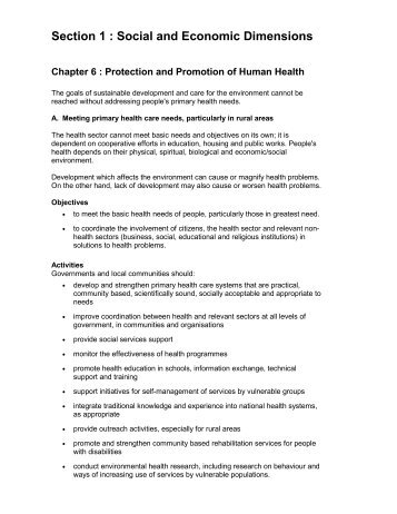 Section 1 : Social and Economic Dimensions Chapter 6 : Protection ...