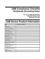 Peripheral Checklist - USB.org