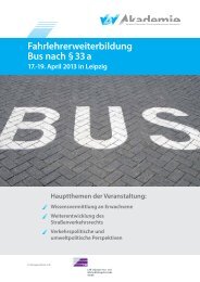 Fahrlehrerweiterbildung Bus nach § 33 a - VDV-Akademie