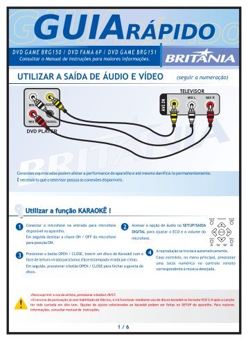 utilizar a saída de áudio e vídeo - Britânia