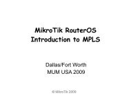 MikroTik RouterOS Introduction to MPLS - MUM