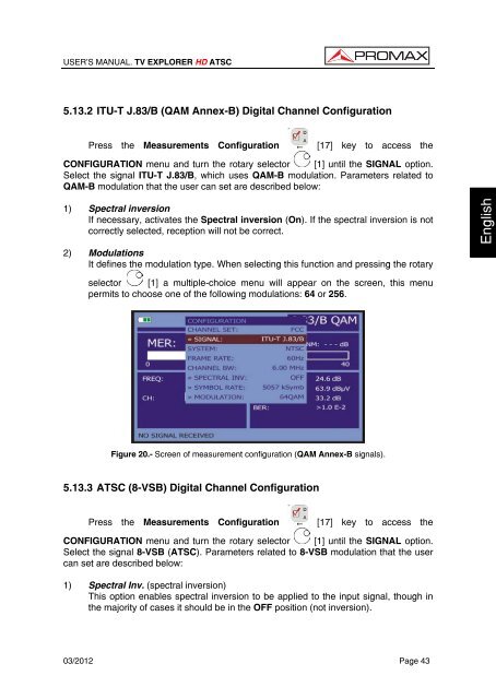 TV Explorer HD ATSC manual - Promax