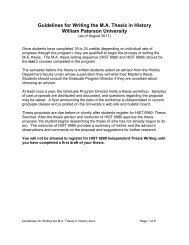 Guidelines for Writing the M.A. Thesis in History - William Paterson ...