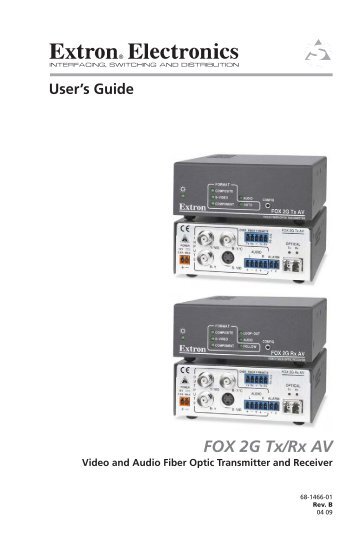 FOX 2G Tx/Rx AV User's Guide