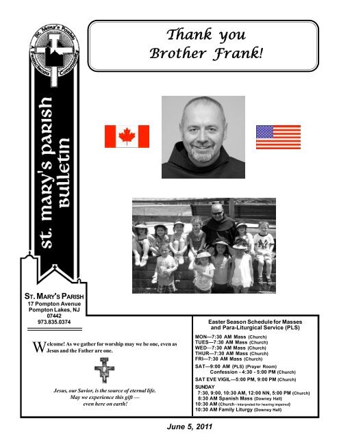 Thank you Brother Frank! - Holy Name Province