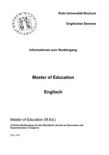 M.Ed.-Studiengang (pdf) - Englisches Seminar - Ruhr-UniversitÃ¤t ...