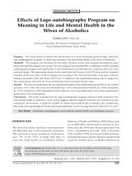 Effects of Logo-autobiography Program on Meaning in Life and ...