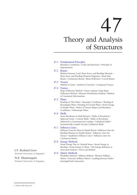 Chapter 47 Theory And Analysis Of Structures Free