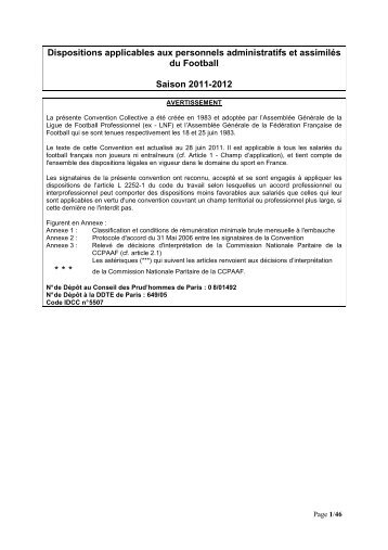 Convention Collective des Personnels Administratifs et AssimilÃ©s du ...
