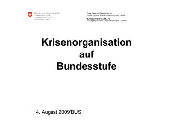 Vortrag über die Krisenorganisation auf Bundesstufe