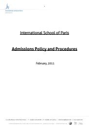 ISP Admissions Policy - International School of Paris