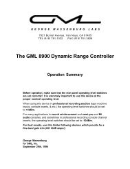 The GML 8900 Dynamic Range Controller - Audio Rents