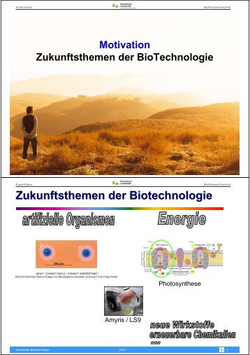 Zukunftsthemen der Biotechnologie