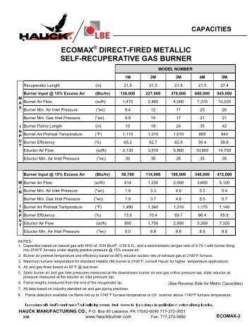 ecomax direct-fired metallic self-recuperative gas burner - Hauck ...