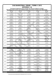 Basketball Draw - Trinity Grammar School