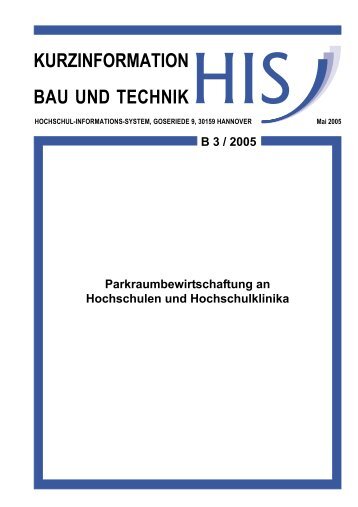 KURZINFORMATION BAU UND TECHNIK - Hochschul-Informations ...