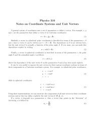 Physics 310 Notes on Coordinate Systems and Unit Vectors