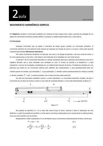 Aula 02_- Movimento HarmÃ´nico Simples - Ucg
