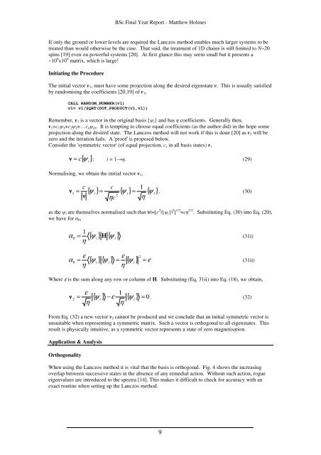 The Heisenberg Antiferromagnet and the Lanczos Algorithm Abstract