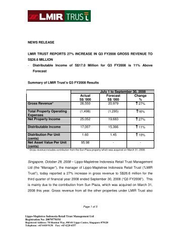 Press Release (111 KB) - Lippo Malls Indonesia Retail Trust ...