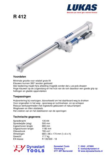 Voordelen Toepassingen Technische gegevens - Dynastart Tools