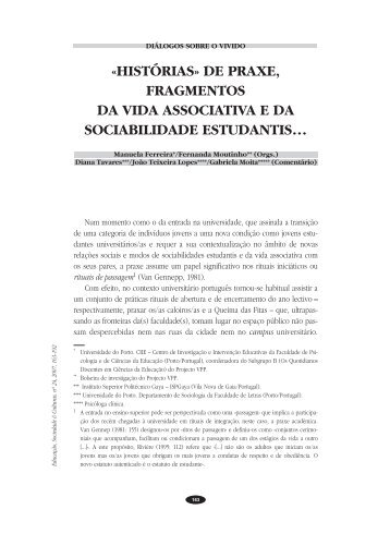 Histórias de praxe, fragmentos de vida associativa e da ...