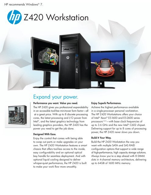 HP Z420 Workstation - CGS plus
