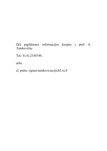 Organiniai metalÅ³ junginiai - VU Chemijos fakultetas