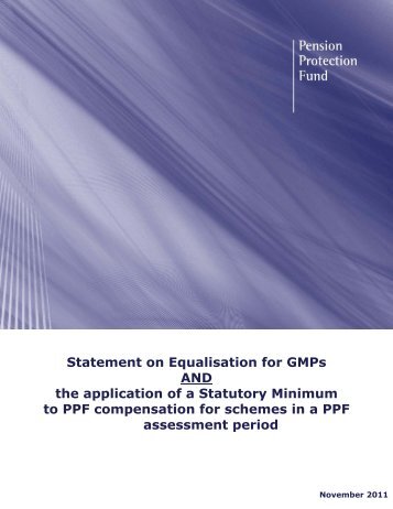 Statement on Equalisation for GMPs AND the application of a ...