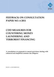 Feedback on Consultation Paper No. 6 2011 - the Jersey Financial ...