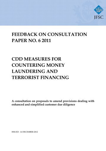 Feedback on Consultation Paper No. 6 2011 - the Jersey Financial ...