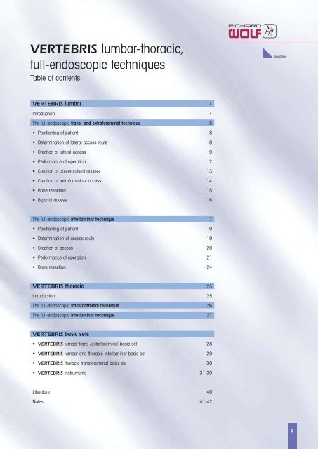 VERTEBRIS Lumbar-Thoracic - Richard Wolf