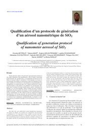 Qualification d'un protocole de gÃ©nÃ©ration d'un aÃ©rosol ...