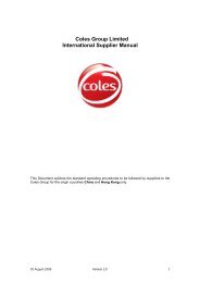 Coles Group Limited International Supplier Manual - Kmart Supplier