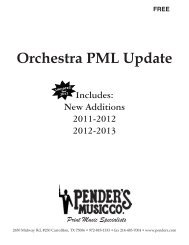 New UIL Orchestra Additions for 2012 - Pender's Music Company