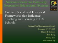 Cultural responsivity - NCCRESt