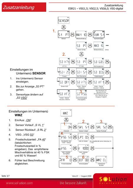 Zusatzanleitung Steuerung ESR21 Volumenstromgeber