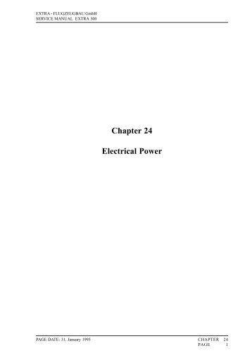 Chapter 24 Electrical Power - Extra Aircraft