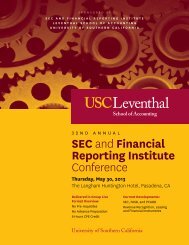 SEC and Financial Reporting Institute Conference - USC Marshall ...