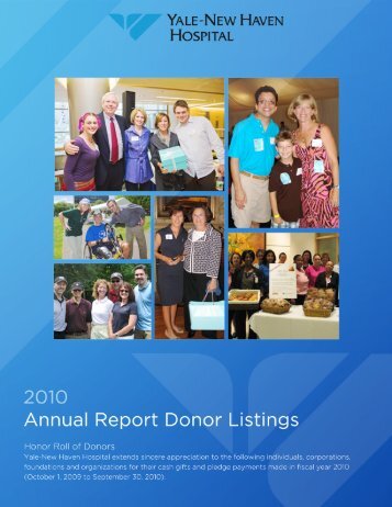 Annual Report Donor Listings [pdf] - Yale-New Haven Hospital