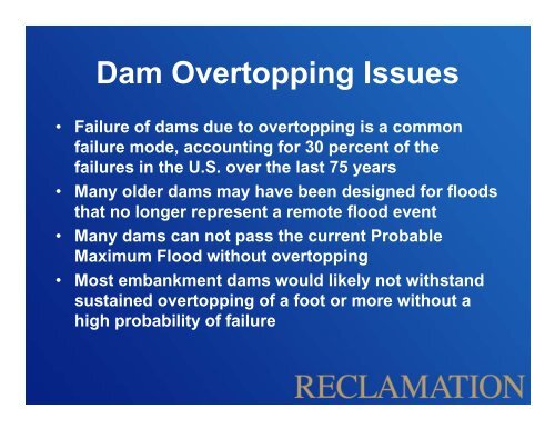 Spillway Design Issues - Association of State Dam Safety Officials