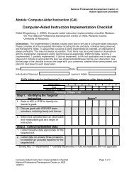 Computer-Aided Instruction Implementation Checklist - National ...