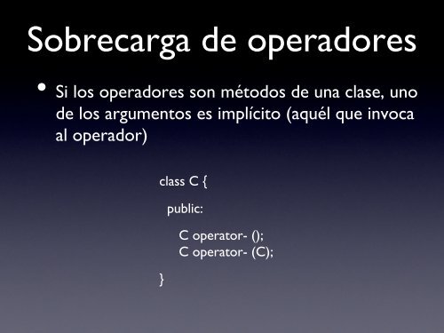 Sobrecarga de Operadores y E/S en C++