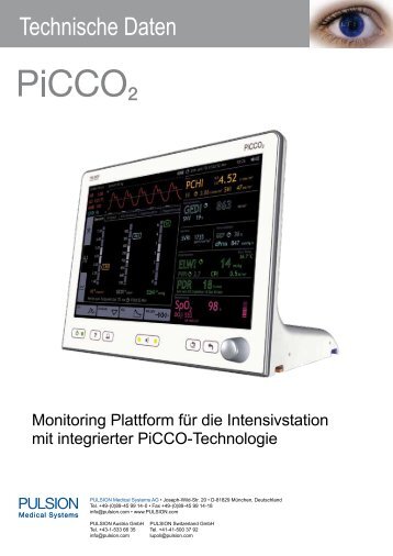 PiCCO2 Technische Daten - PULSION Medical Systems SE