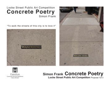 Simon Frank Concrete Poetry - Locke Street Public ... - City of Hamilton