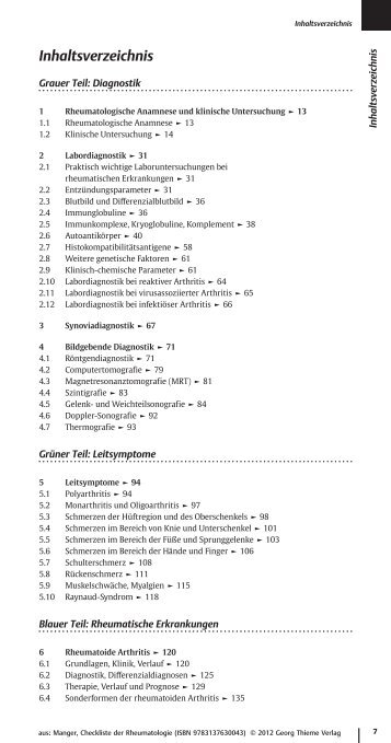 Thieme: Checkliste Rheumatologie