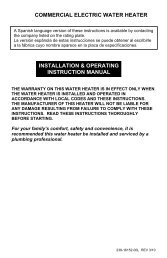 commercial electric water heater installation & operating instruction ...