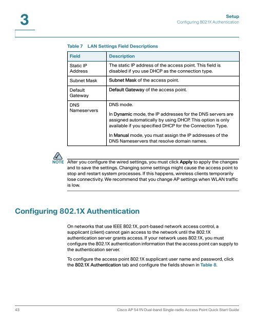 Cisco AP541N Dual-band Single-radio Access Point Administration ...