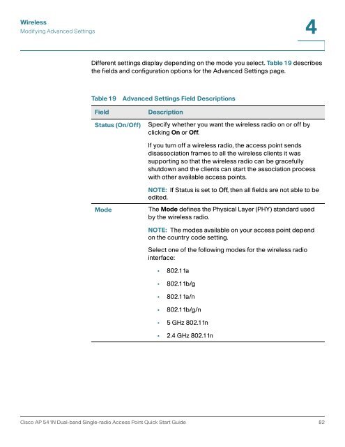 Cisco AP541N Dual-band Single-radio Access Point Administration ...